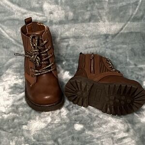 Children's Carter's Canna Brown Boots Sparkles Zip Up Toddler Girls‎ Sz 5M